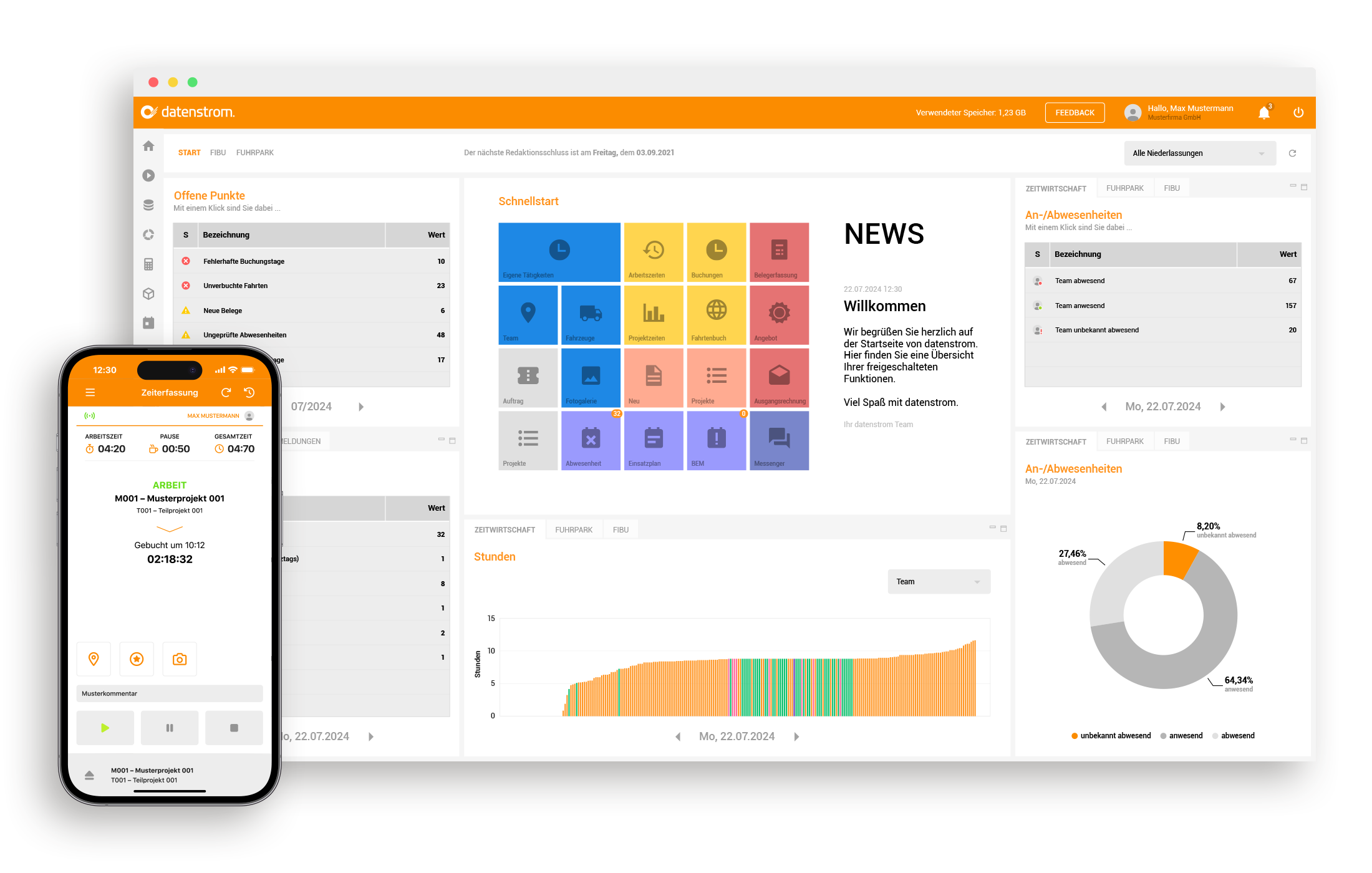 datenstrom für Web und App (Android & iOS)